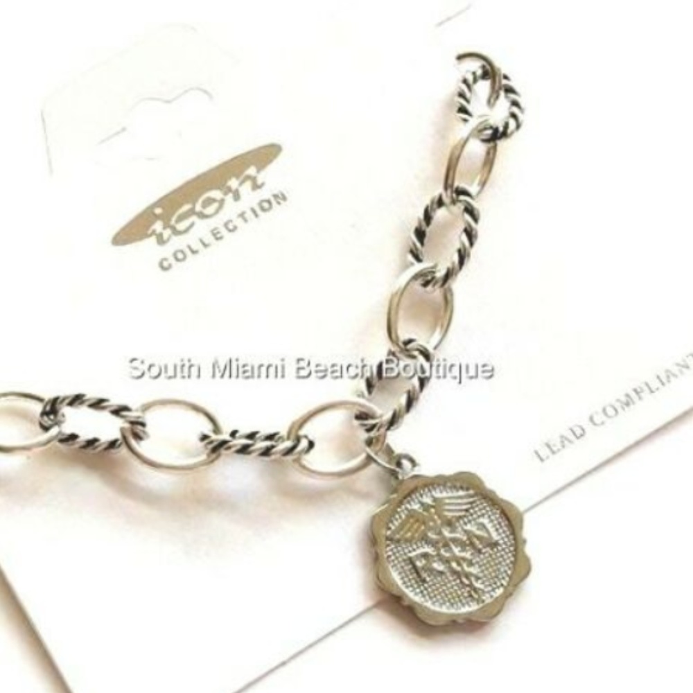 Nursing RN Caduceus Charm Bracelet 7-8 inch Nurse